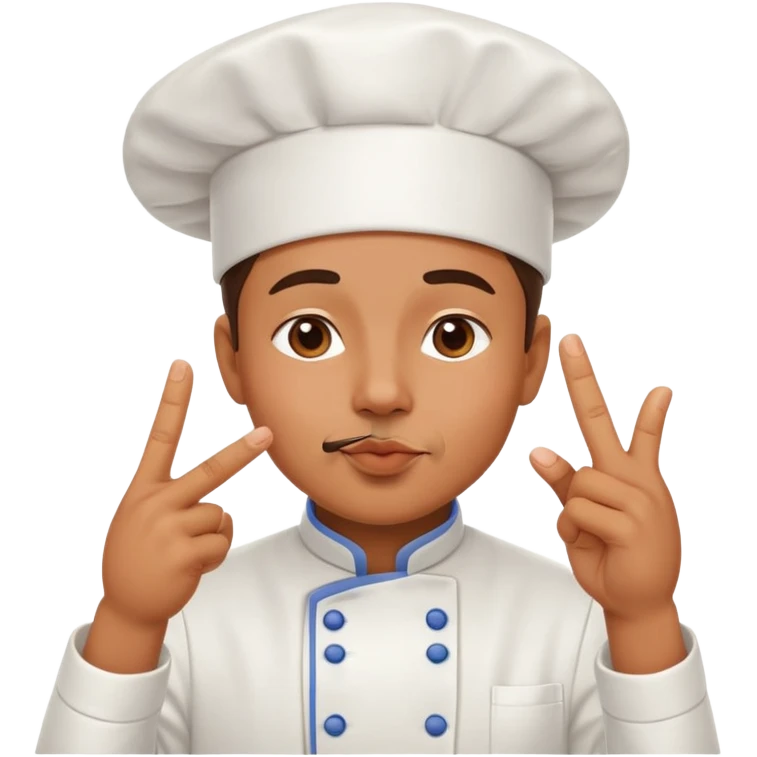 chef making the kiss gesture with fingers, expression of perfection emoji