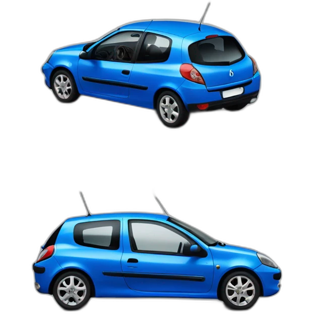 car Renault clio 2 blue emoji