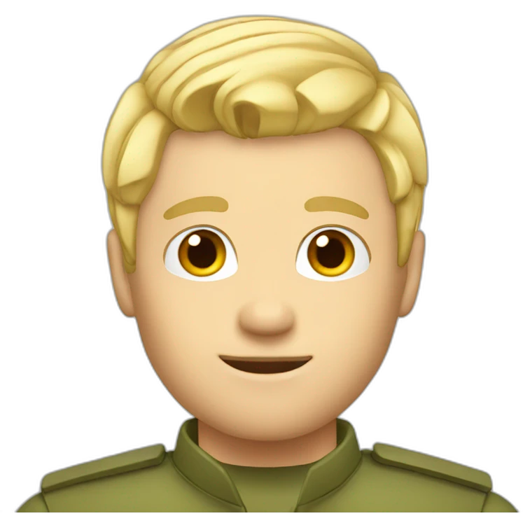 Men blond military hair emoji