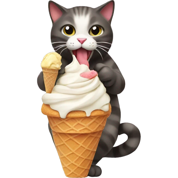 cat eating ice cream emoji