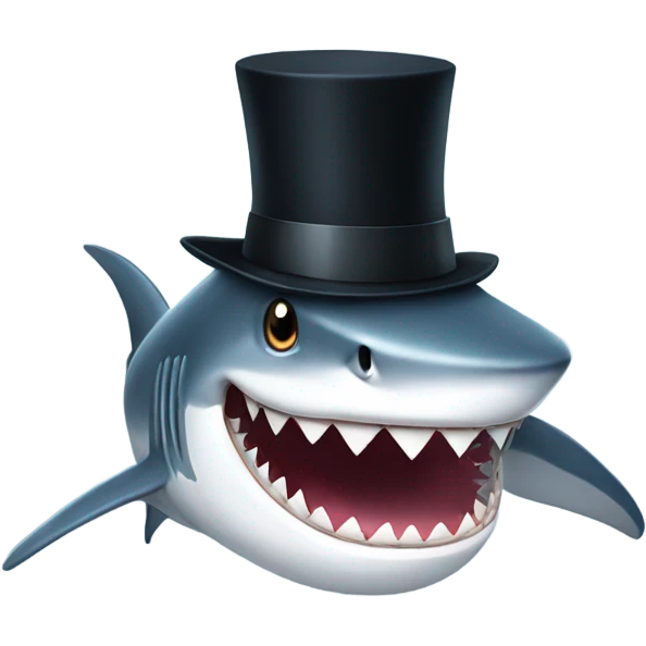 Shark with a top hat emoji