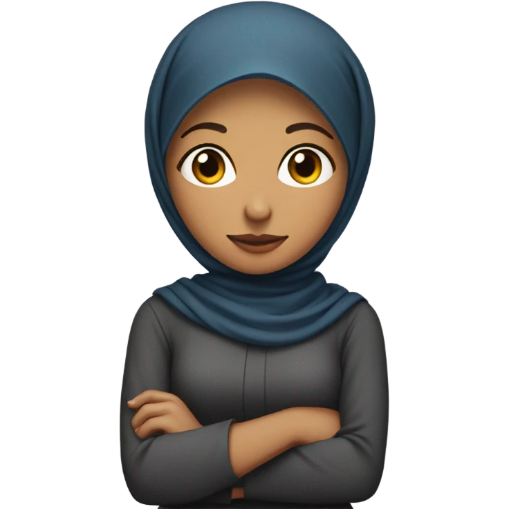 half body of a career woman wearing a hijab with her arms crossed over her chest emoji