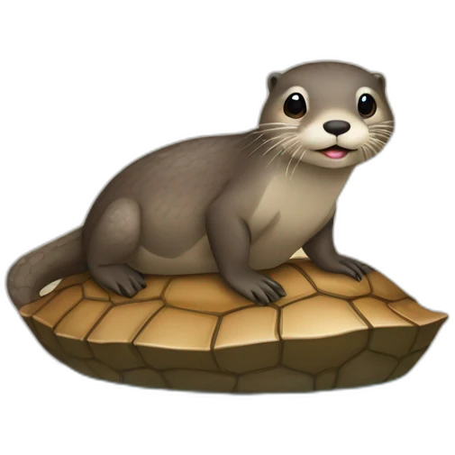 Loutre sur une tortue emoji