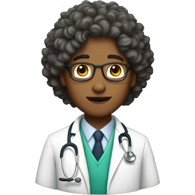 Doctor with curly hair emoji