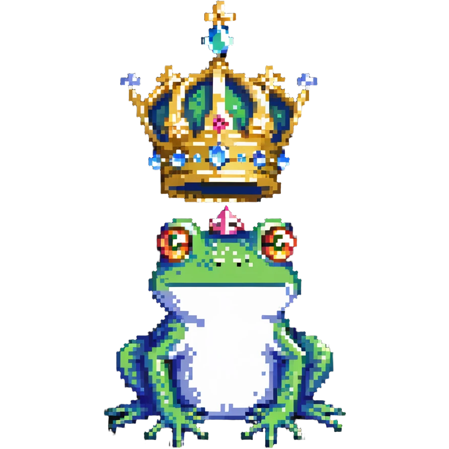 royal frog with jeweled crown emoji