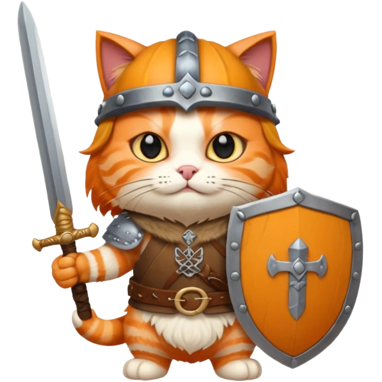 cat with viking helmet and sword emoji