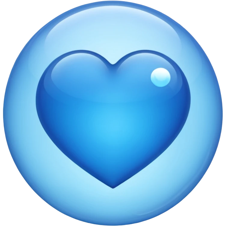 Heart bubble blue emoji