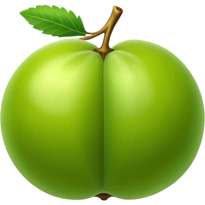 amla fruit, simple, round, green, shiny emoji