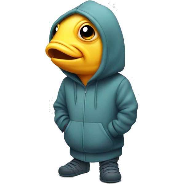 fish wearing a hoodie emoji