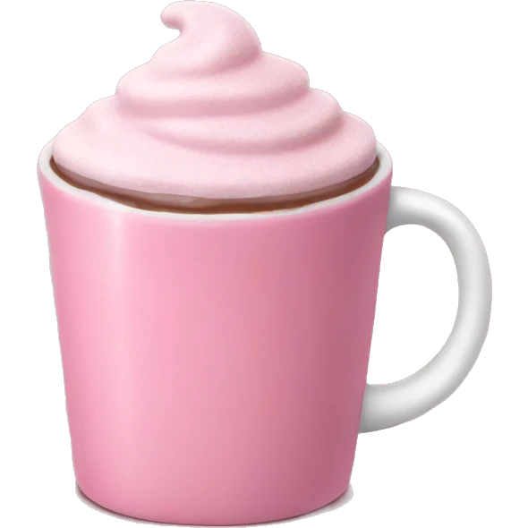 Pink hot chocolate emoji