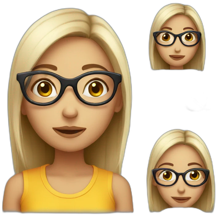 girl peering strange glasses emoji