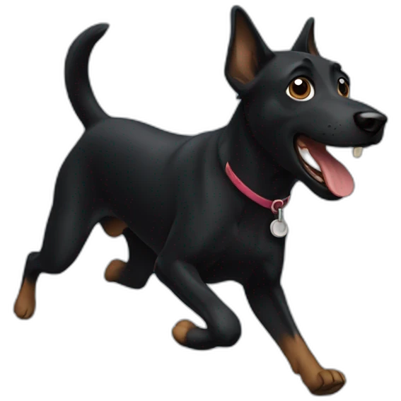 Black dog running emoji