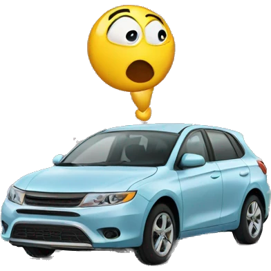 Car blowing kisses emoji