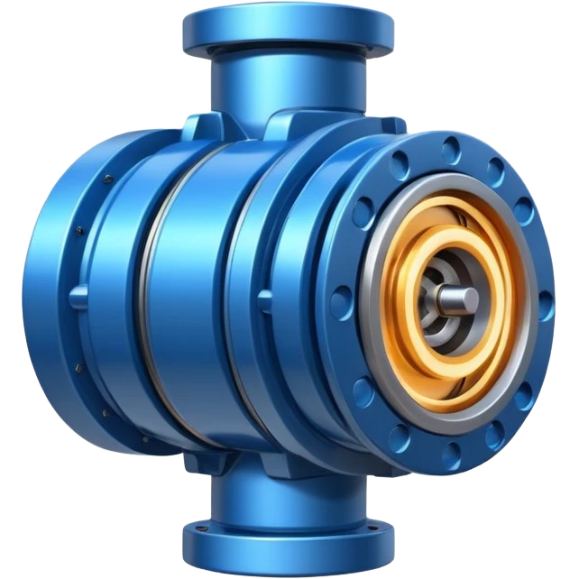 Powerful modern engine emoji, thick industrial metal body, rotating inner parts, glowing energy core. emoji