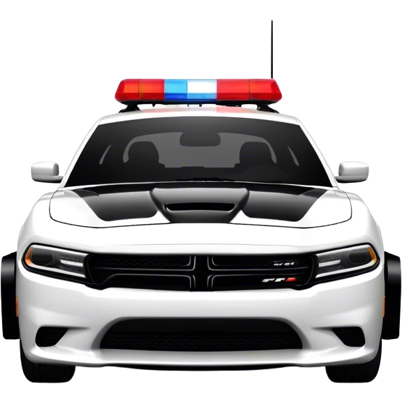 Police Car - Dodge Charger Pursuit (Model Year: 2022) (Iconic colour: Black and white) emoji