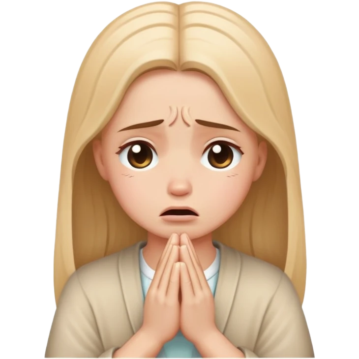 Crying praying white girl emoji