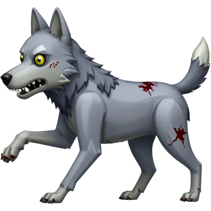 A dog raiding a zombie like minecrafty like a chicken jocky but instead wolf jocky or dog jocky emoji