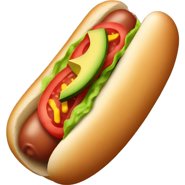 Hot dog with avocado and tomato  emoji