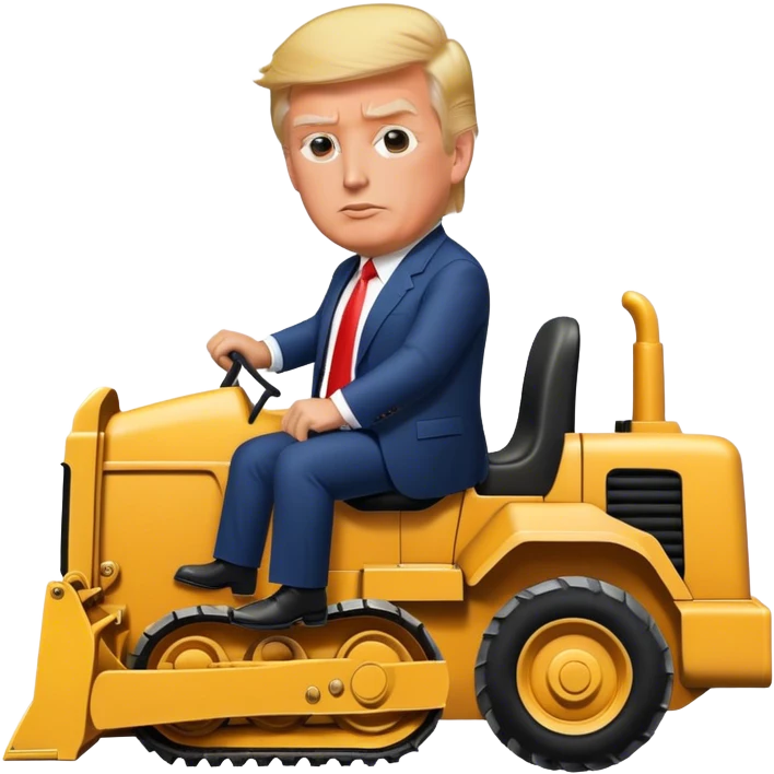 Donald trump riding bulldozer emoji