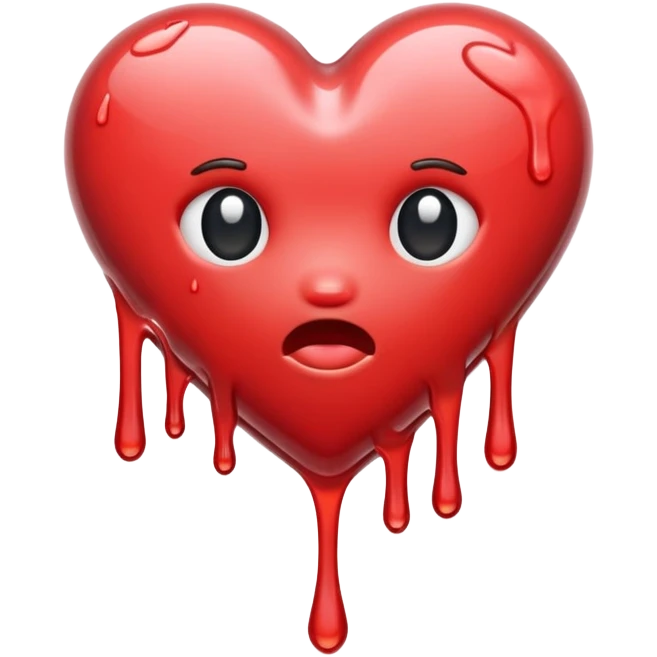 Wet melting heart emoji