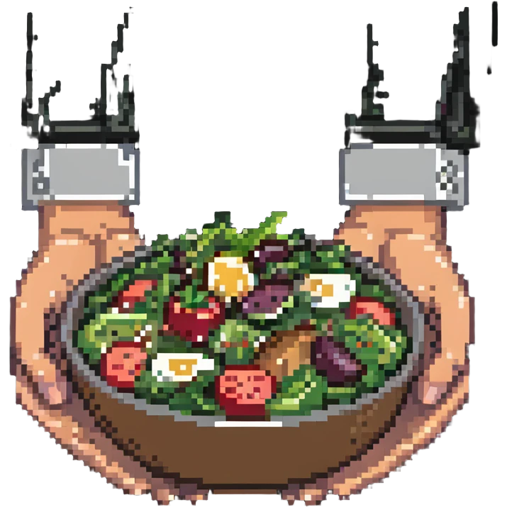 hands holding a salad bowl emoji