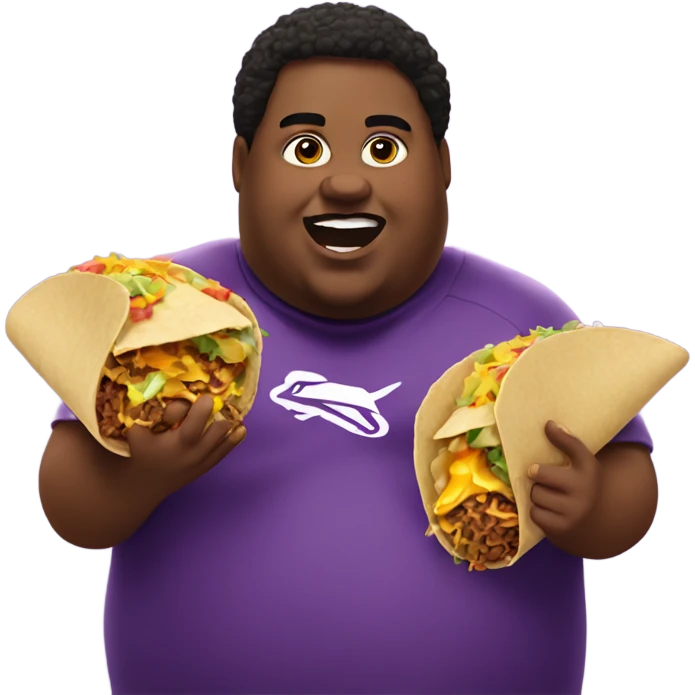 fat person eating taco bell emoji