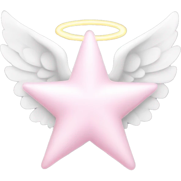 Light pink star with white angel wings emoji
