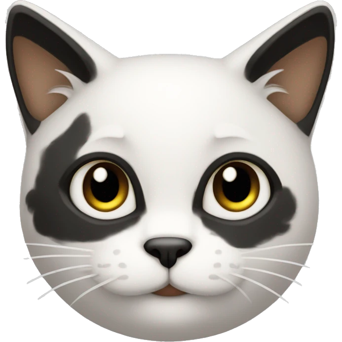 Gato frajola, branco e preto, fofo, apaixonado emoji
