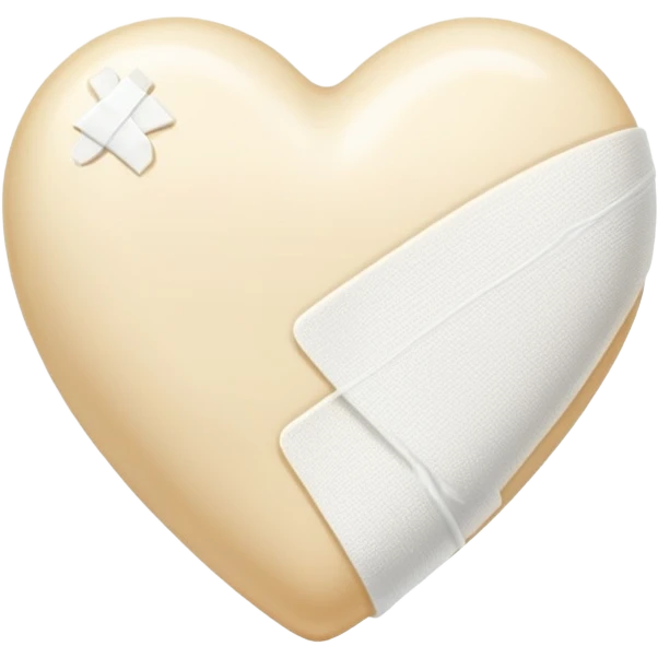 cream broken heart with sparkling white Bandage emoji