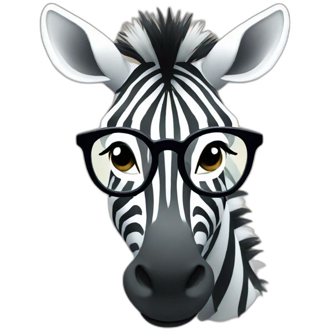 zebra \with glasses emoji