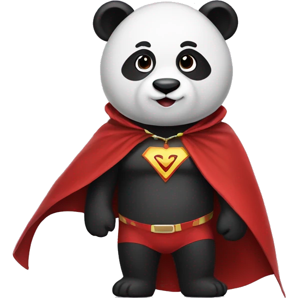 panda with superhero cape emoji