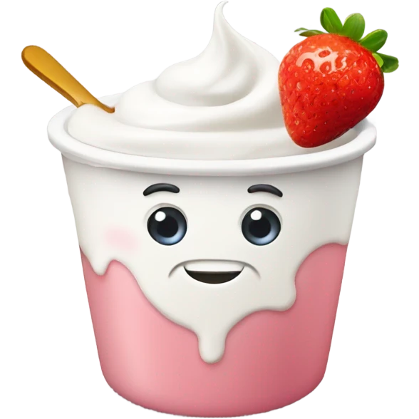 greek yogurt with honey and strawberry emoji