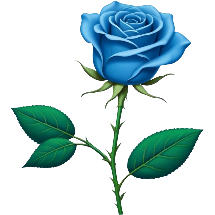 blue bandana printed long stem rose with green leaves  emoji