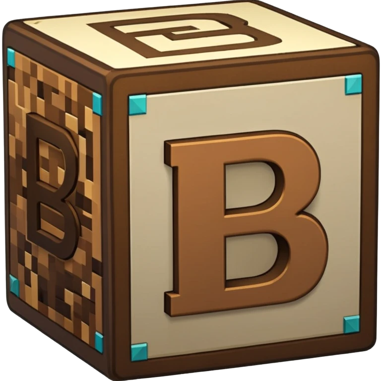Minecraft block with a letter b on it emoji