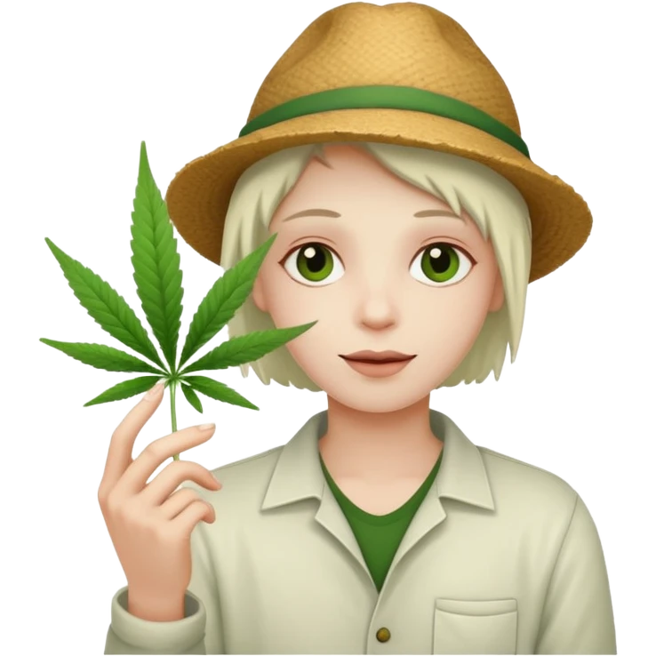 dealer white style gang with cannabis on a hand emoji