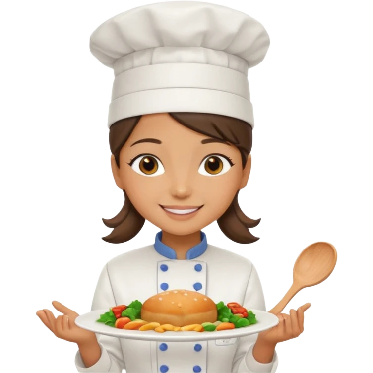 girl chef, presenting a plate of food emoji