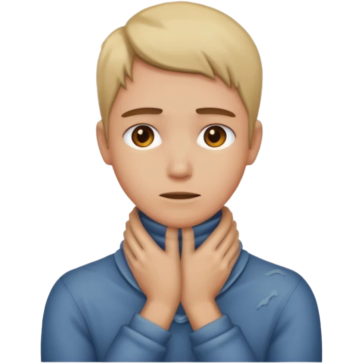 Person woth hands around neck emoji