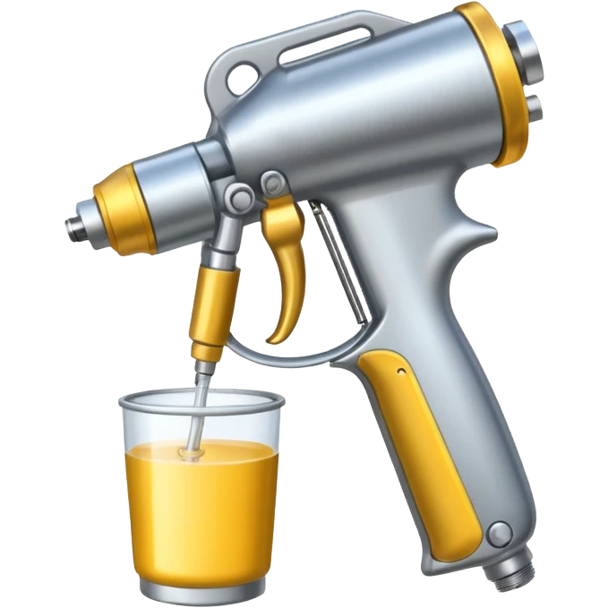 metal spray gun with clear cup attached emoji
