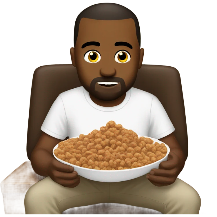 Kanye west eating cocoa puffs emoji