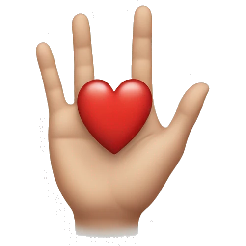 Half hand heart  emoji