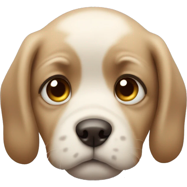 Puppy eyes emoji with a sad face emoji