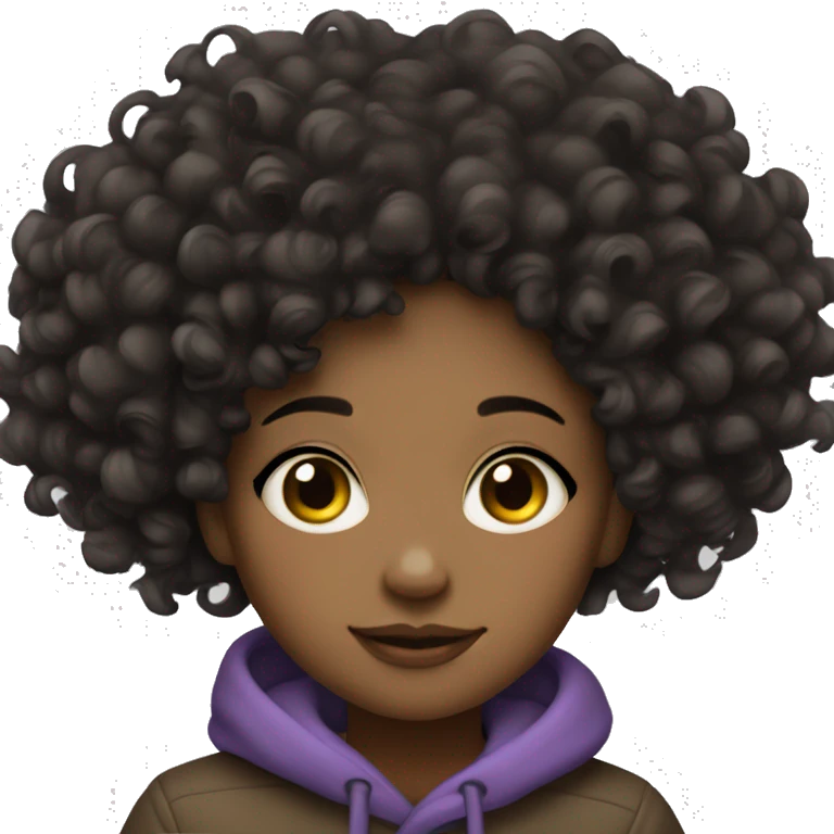 Cozy Black light skinned girl with curly natural hair  emoji