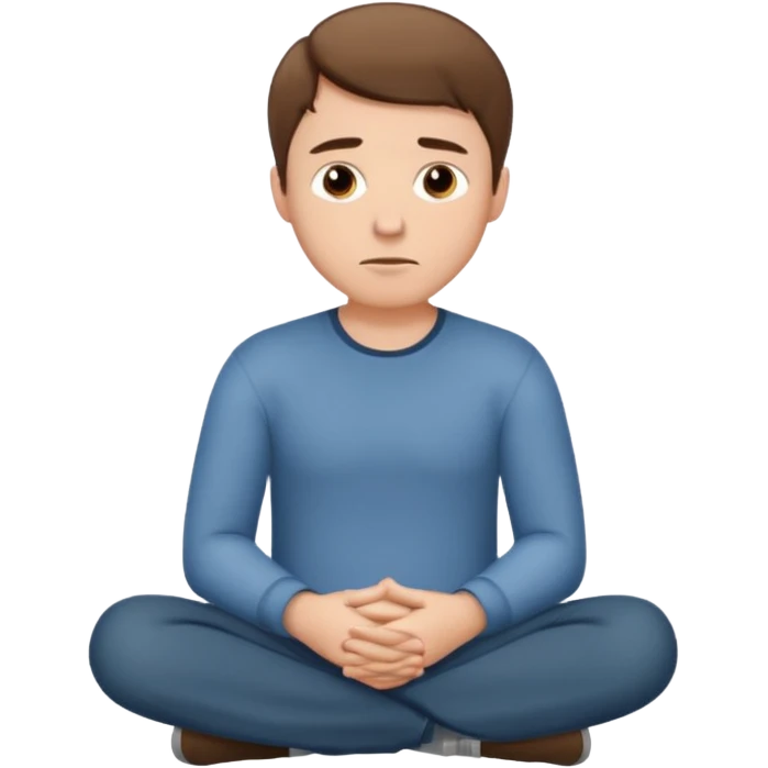 white man is sitting down and thinking emoji