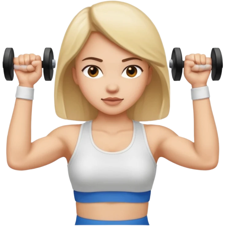 girl working out arms with a shirt on  emoji