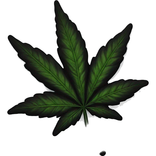 Black weed leaf emoji