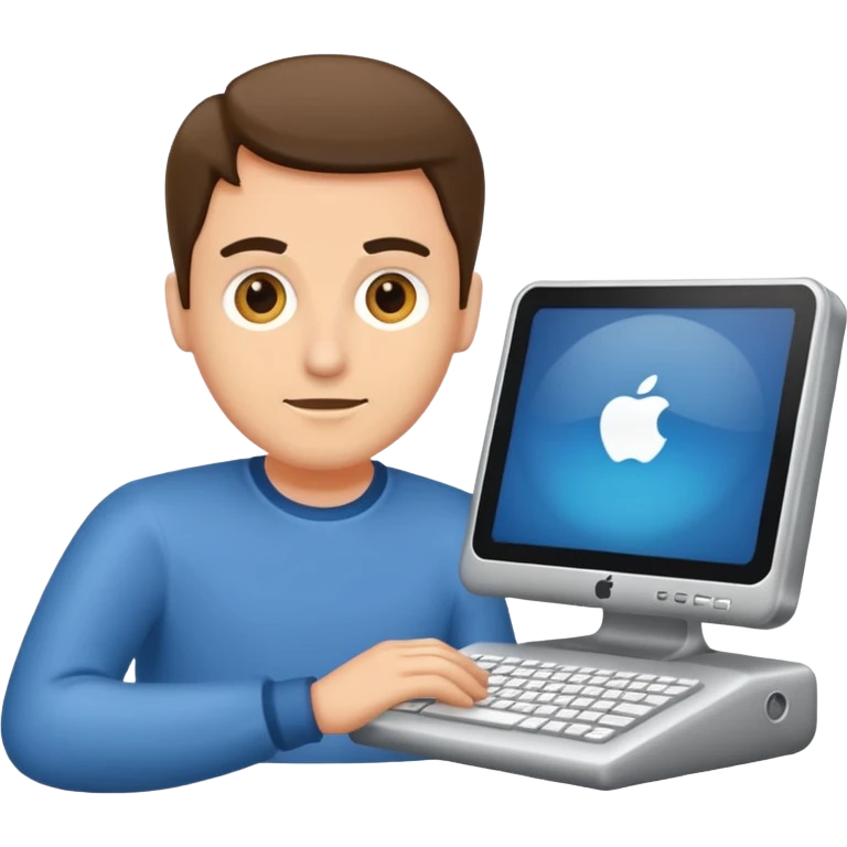 Erstelle mir ein Emoji der an einem Computer sitzt und dabei rum rülpst emoji