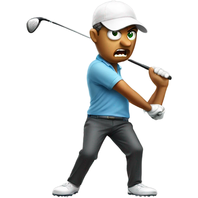 Angry golfer breaking a golf club emoji