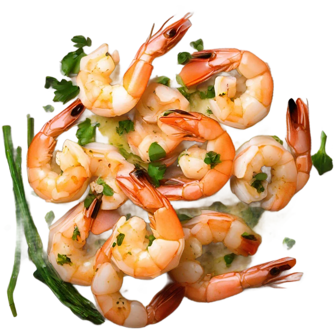 Sheet Pan Garlic Butter Shrimp in a plate emoji