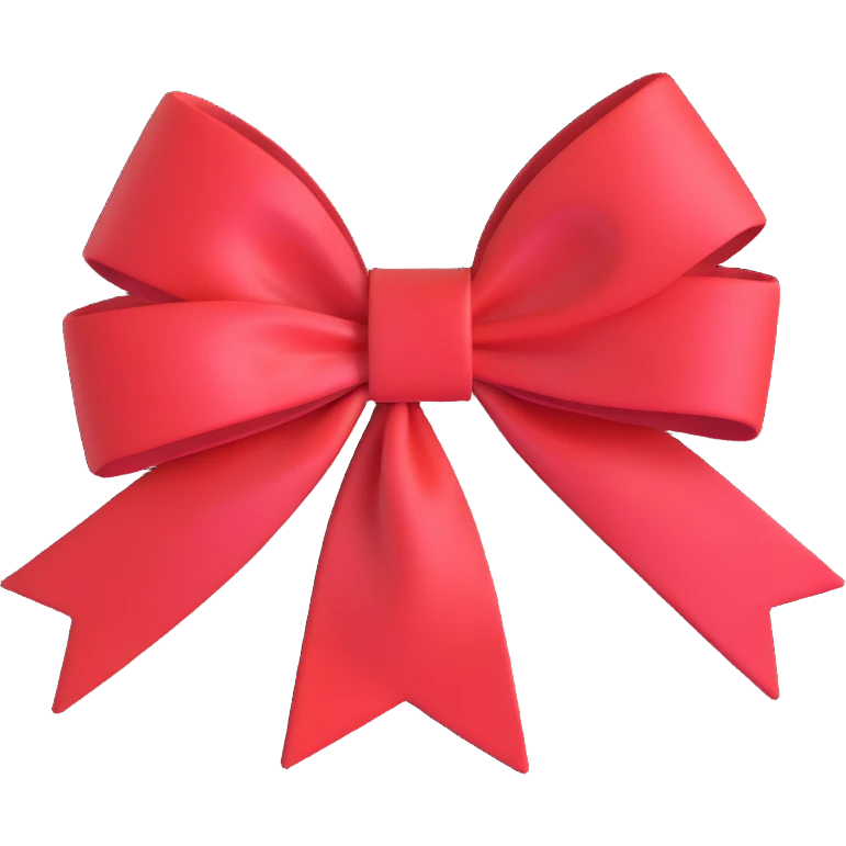 red sparkly bow emoji