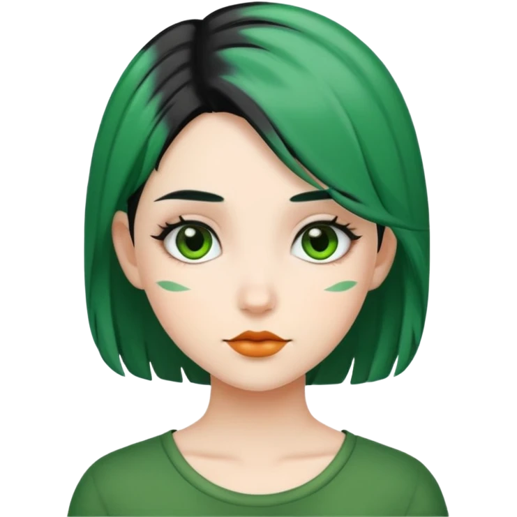 girl with green and black hair emoji